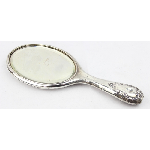 1073 - A silver mounted Art Nouveau designed hand mirror, depicting a female bust, marked for Birmingham 19... 