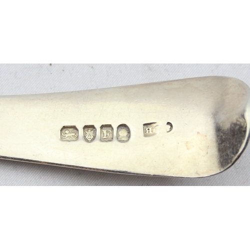 1099A - A Georgian silver basting spoon, marked for London 1801 by with poorly struck makers mark, approx 32... 