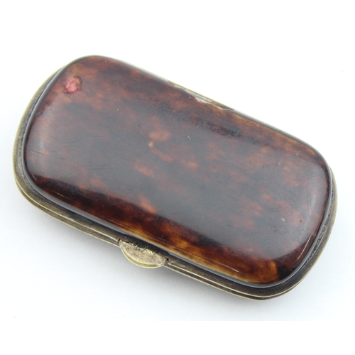 1099M - An antique silver inlaid tortoiseshell case, later converted to a vesta case, approx 70mm wide