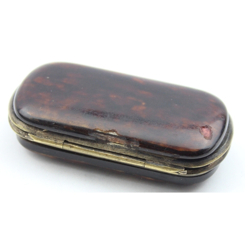 1099M - An antique silver inlaid tortoiseshell case, later converted to a vesta case, approx 70mm wide