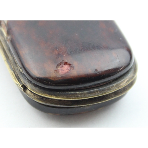 1099M - An antique silver inlaid tortoiseshell case, later converted to a vesta case, approx 70mm wide