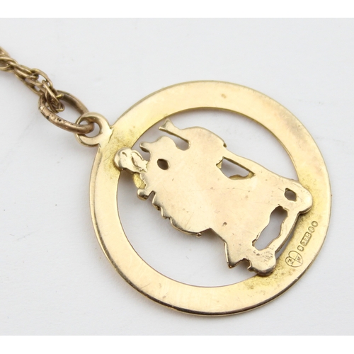 1116 - A vintage 9ct gold St Christopher on long chain, the pendant marked and the chain unmarked but XRF c... 