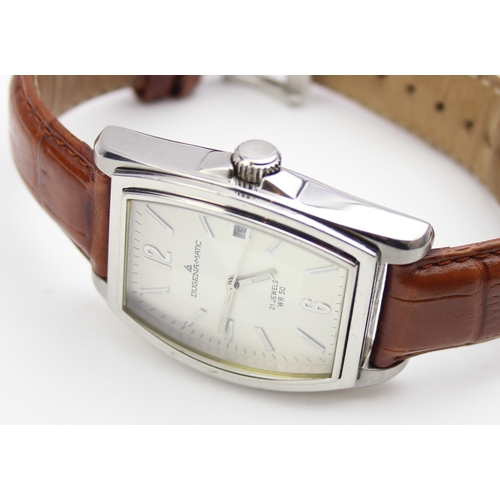 1309 - Dugena-Matic watch with automatic movement, with brown crocodile effect leather strap, with paperwor... 