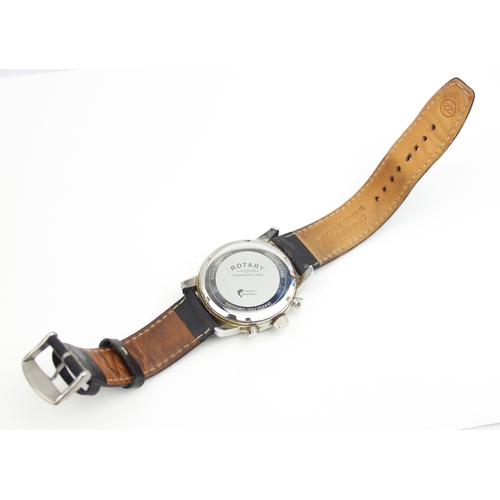 1322 - A vintage Rotary GS00360/22 watch with white dial, quartz movement and black leather strap, dial app... 