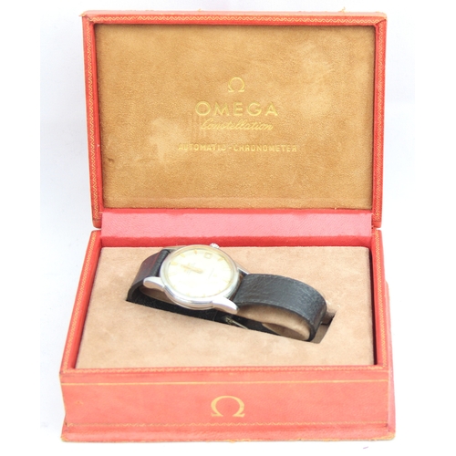 1301 - A vintage Omega Constellation Automatic Chronometer watch, boxed with paperwork, stainless steel cas... 