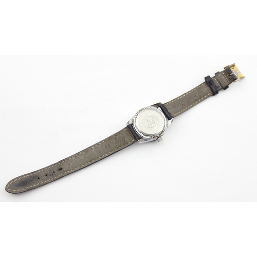 1303 - A vintage Electra divers watch with luminous numerals and 17 jewel movement, with vintage leather st... 