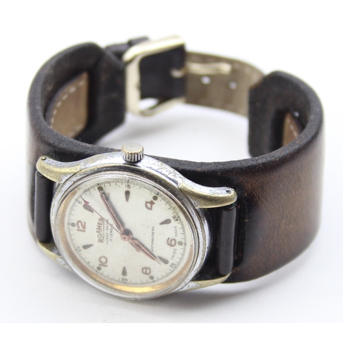 1304 - 2 vintage watches to inc a Erguel Alarm watch and a vintage Roamer Super-Shock, both with stainless ... 