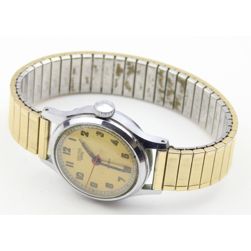 1337 - A vintage Smith's Empire wristwatch with luminous numerals and stainless steel case, replacement exp... 