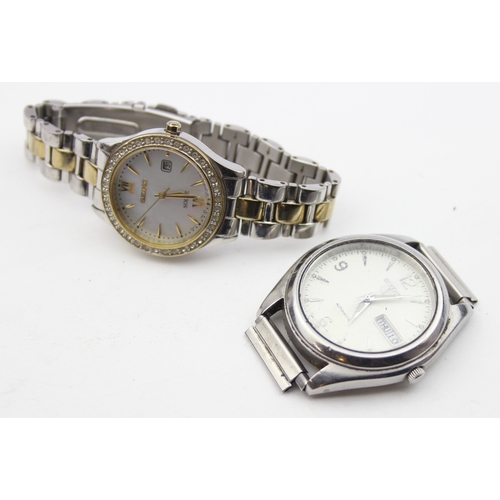 1341 - 2 vintage Seiko watches to inc a gents Seiko 5 and a ladies Seiko Solar with mother of pearl effect ... 