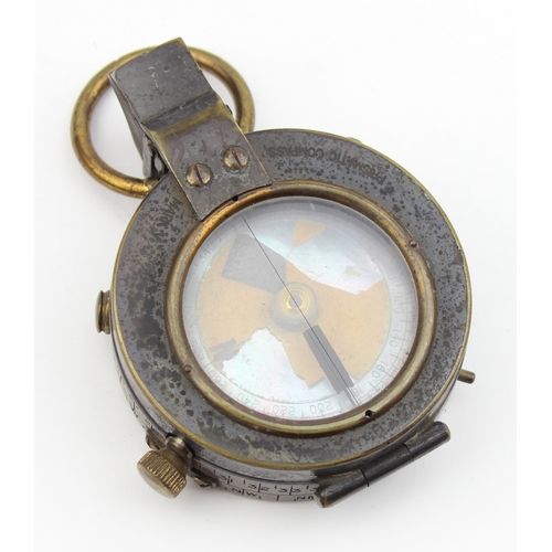 1350 - A 1904 dated military Officer's marching compass by Short & Mason Ltd, in leather case