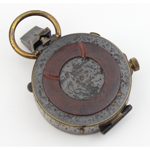 1350 - A 1904 dated military Officer's marching compass by Short & Mason Ltd, in leather case