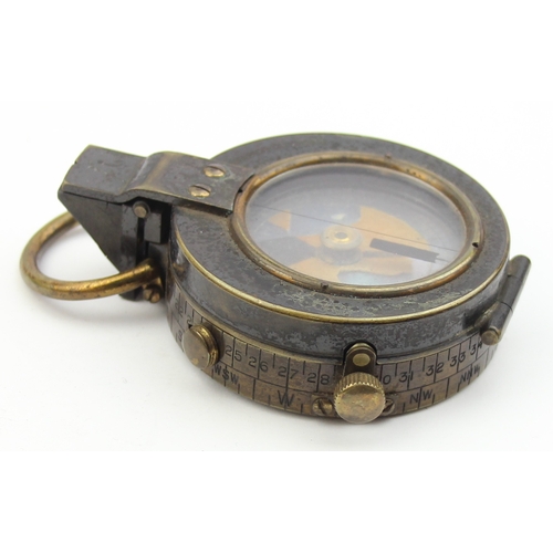 1350 - A 1904 dated military Officer's marching compass by Short & Mason Ltd, in leather case