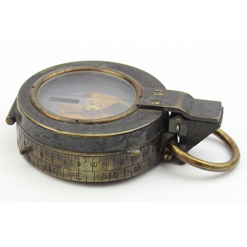 1350 - A 1904 dated military Officer's marching compass by Short & Mason Ltd, in leather case