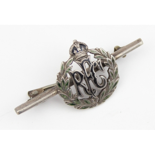 1355 - A WW1 period silver and black enamel RFC (Royal Flying Corps) sweetheart brooch, marked Sterling and... 