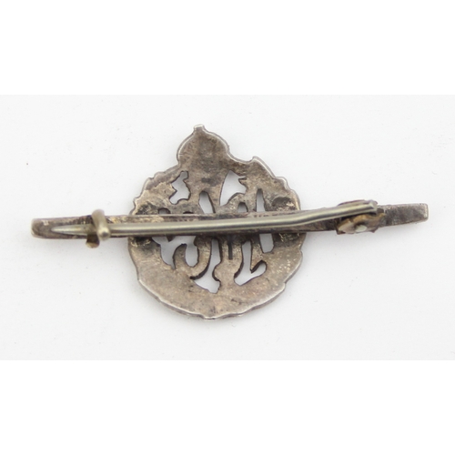 1355 - A WW1 period silver and black enamel RFC (Royal Flying Corps) sweetheart brooch, marked Sterling and... 