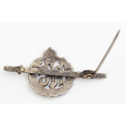 1355 - A WW1 period silver and black enamel RFC (Royal Flying Corps) sweetheart brooch, marked Sterling and... 