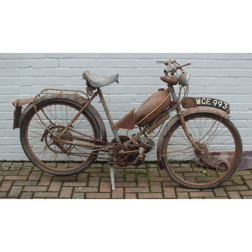 740 - A vintage Raleigh moped for restoration, registration WCE993, no V5