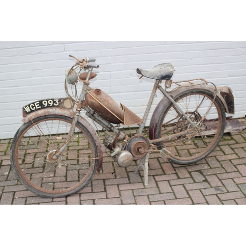 740 - A vintage Raleigh moped for restoration, registration WCE993, no V5