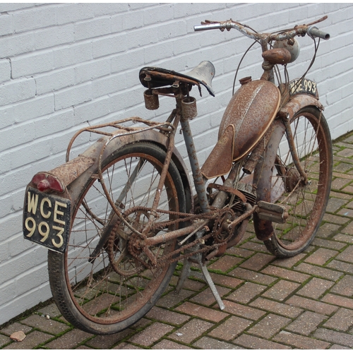 740 - A vintage Raleigh moped for restoration, registration WCE993, no V5