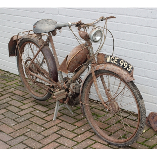 740 - A vintage Raleigh moped for restoration, registration WCE993, no V5