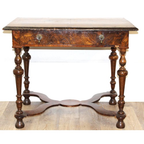 18 - A William & Mary or Queen Anne period c.1700 low boy or console table with circular parquetry inlaid... 