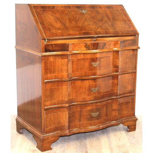 164 - An antique style Venetian designed bureau with fitted interior and hidden compartment, overall shape... 