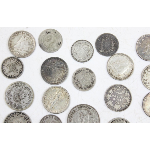 1220 - Qty of assorted mixed world coins all with silver content, approx 167.49g gross