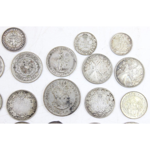 1220 - Qty of assorted mixed world coins all with silver content, approx 167.49g gross