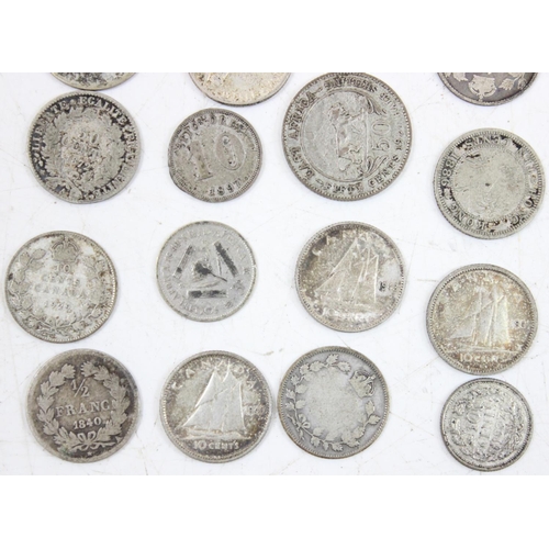 1220 - Qty of assorted mixed world coins all with silver content, approx 167.49g gross