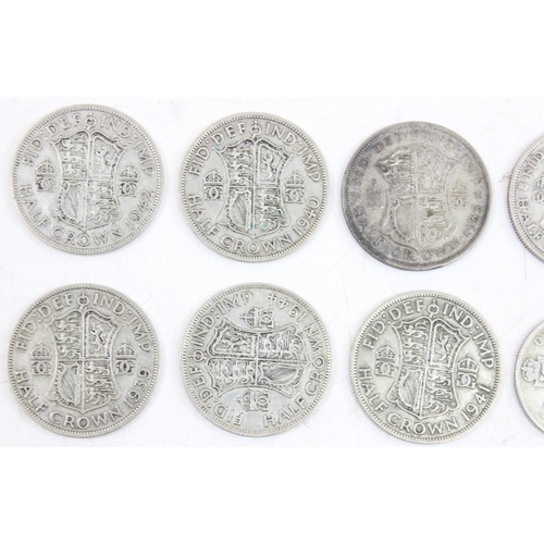 1221 - Qty of assorted mixed British silver coins, mainly 0.500 silver content, approx 195.43g gross