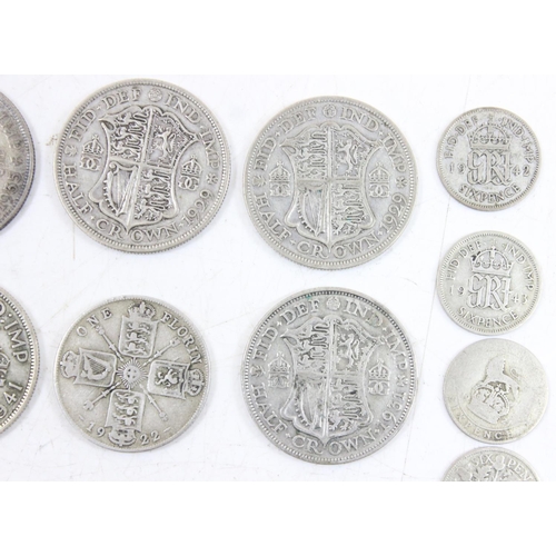 1221 - Qty of assorted mixed British silver coins, mainly 0.500 silver content, approx 195.43g gross