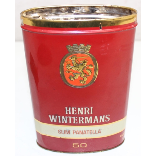 1400B - A vintage Henri Wintermans Slim Panatella cigar tin containing assorted seemingly unbranded cigars a... 