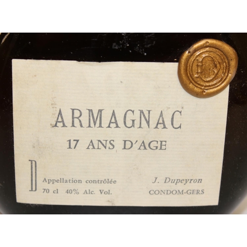 1463A - A bottle of Vieil Armagnac by J. Dupeyron in box, sealed, 17 years old, 70l, 40% ABV