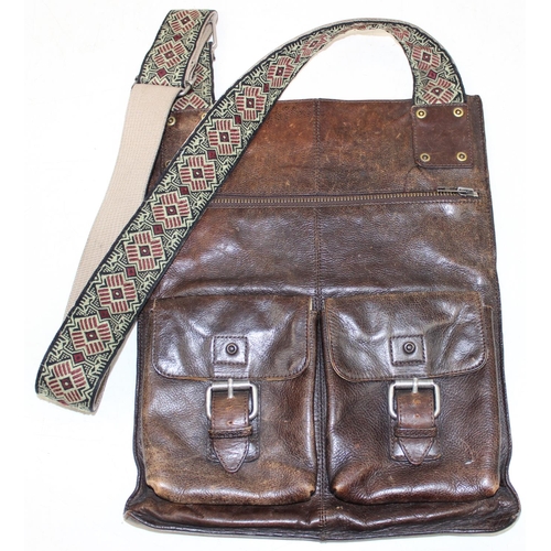 223 - 4 assorted vintage and later leather, faux leather bags and items etc, to inc a shoulder bag from Ga... 