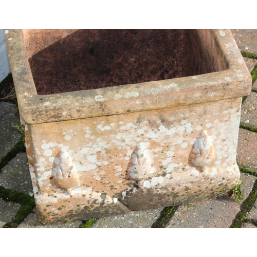 309 - An antique style square shaped terracotta garden trough planter, approx 32cm wide x 32cm deep x 24cm... 