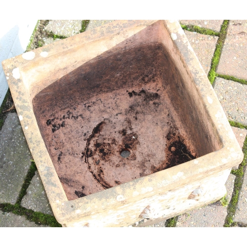 309 - An antique style square shaped terracotta garden trough planter, approx 32cm wide x 32cm deep x 24cm... 