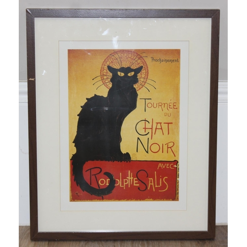 458 - Tournée du Chat Noir avec Rodolphe Salis, vintage style advertising print for the first cabaret club... 