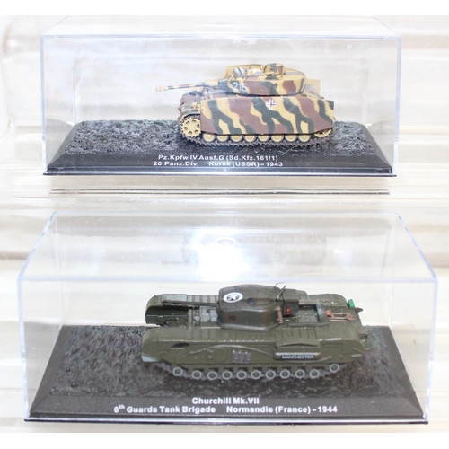 642 - Quantity of scale model WWII military vehicles to include Churchill Mk VII tank, Tiger VI tank plus ... 