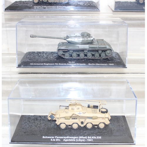 643 - Quantity of scale model WWII military vehicles to include Hummel self propelled howitzer, M3 Grant t... 