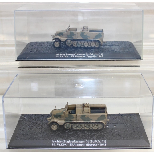 643 - Quantity of scale model WWII military vehicles to include Hummel self propelled howitzer, M3 Grant t... 