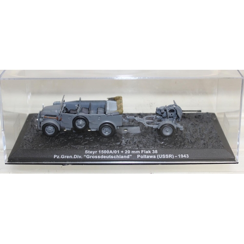 643 - Quantity of scale model WWII military vehicles to include Hummel self propelled howitzer, M3 Grant t... 