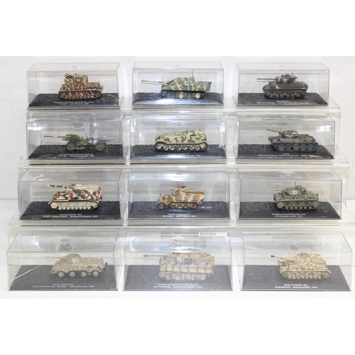 644 - Quantity of scale model WWII military vehicles to include Bergpanzer Tiger, Jagdpanther tank destroy... 