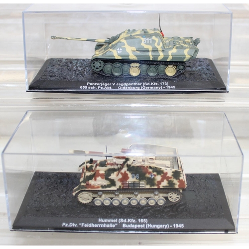 644 - Quantity of scale model WWII military vehicles to include Bergpanzer Tiger, Jagdpanther tank destroy... 