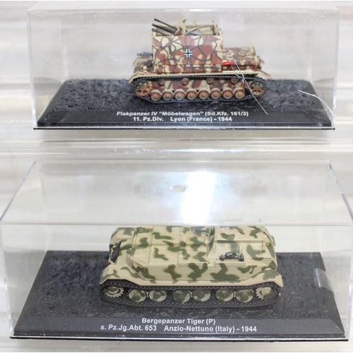 644 - Quantity of scale model WWII military vehicles to include Bergpanzer Tiger, Jagdpanther tank destroy... 