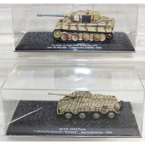 644 - Quantity of scale model WWII military vehicles to include Bergpanzer Tiger, Jagdpanther tank destroy... 