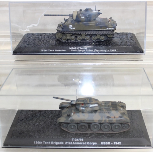 644 - Quantity of scale model WWII military vehicles to include Bergpanzer Tiger, Jagdpanther tank destroy... 