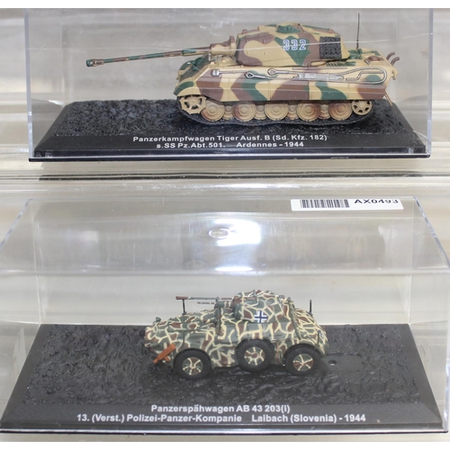 651 - Quantity of scale model WWII military vehicles to include Paladin SP howitzer, Churchill Mk VII tank... 