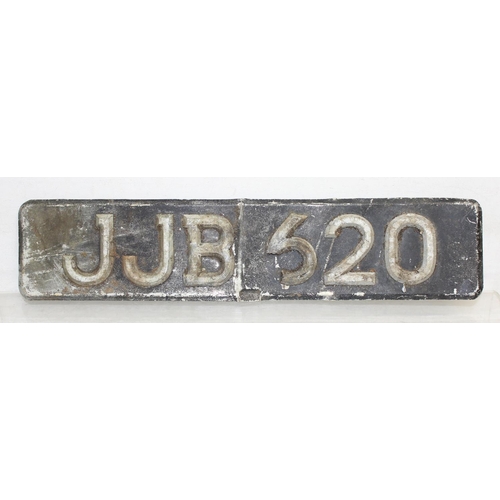 749 - Qty of vintage pressed aluminium car number plates to British and European examples, largest approx ... 