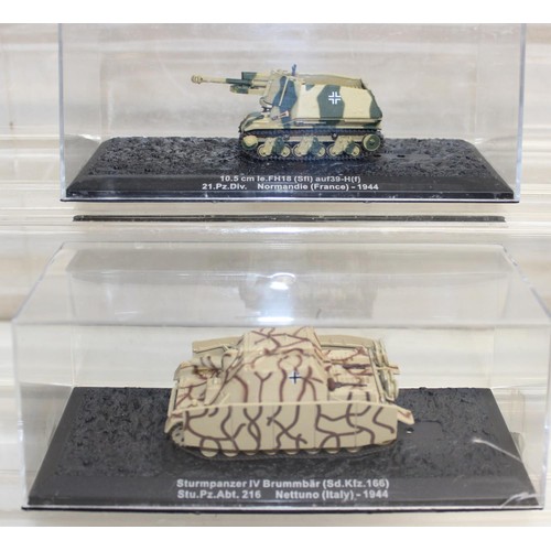 647 - Quantity of scale model WWII military vehicles to include a Sd Kfz 233 Stummel, Sturmgeschutz IV and... 