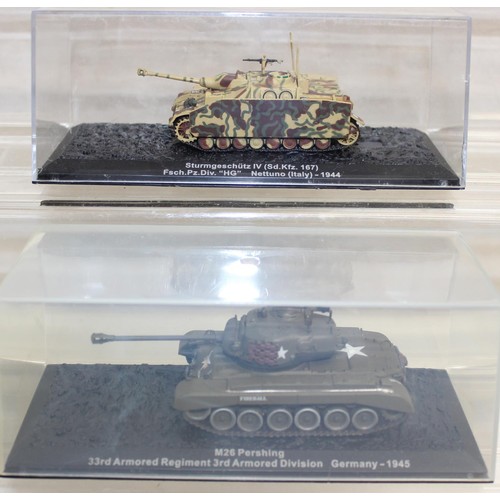 647 - Quantity of scale model WWII military vehicles to include a Sd Kfz 233 Stummel, Sturmgeschutz IV and... 